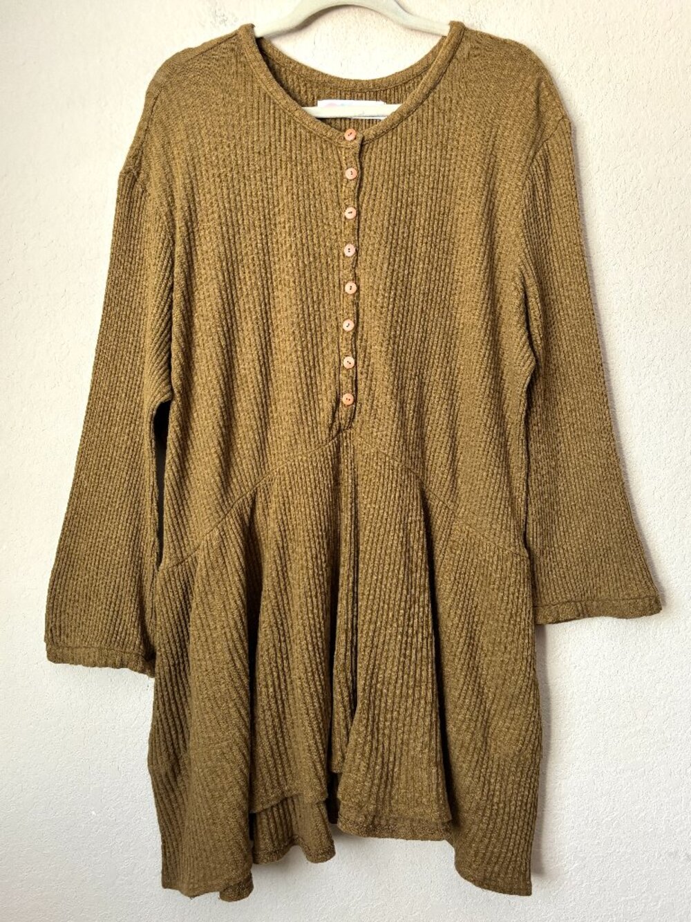 Free People Boho Beach Blossom Button-Up Textured T-Shirt Dress